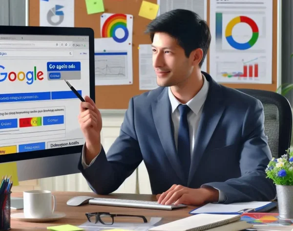 google ads ile ilgilenen bir reklamcı